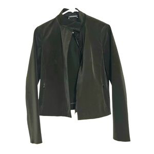 Tahari Black Zip up Moto Blazer Womens 4 Designer